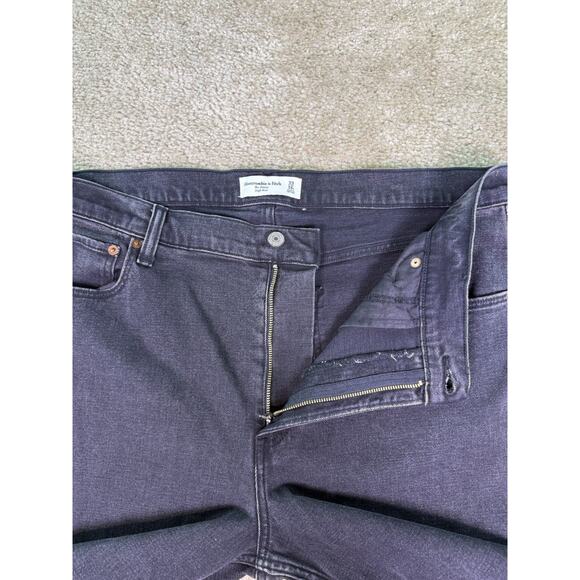 Abercrombie & Fitch Jeans Women Size 33 / 16R Black Super Skinny High Rise D603 - Picture 3 of 15